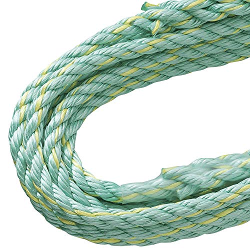 PeakWorks V84013050 - Carabiner & Back Splice - 50' (15.2 m), 5/8" Polysteel Rope - Fall Protection Vertical Lifeline - Fall Protection - Proindustrialequipment