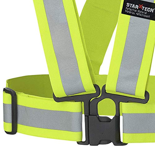 Pioneer 5-Pack Adjustable 4-Point Tear-Away High Visibility Safety Vest Sash, Yellow/Green, Universal, V1040861-O/S - Fall Protection - Proindustrialequipment