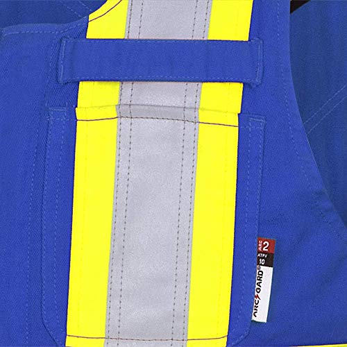 Pioneer FR 7-Pocket Overall Bib Work Pants, Premium Cotton & Nylon Blend, Reflective Stripes, Blue, 5XL, V2540450-5XL - Clothing - Proindustrialequipment