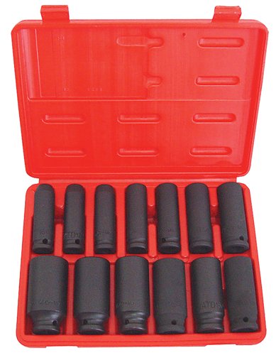 ATD Tools 4401 1/2" Drive 13-Piece 6-Point SAE Deep Impact Socket Set