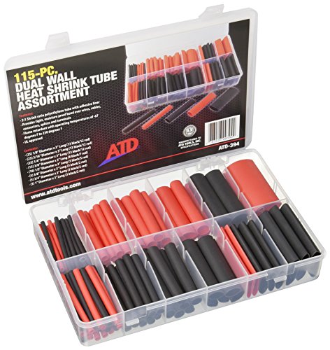 ATD Tools ATD-394 115 Pc. Dual Wall Heat Shrink Tube Assortment, 1 Pack - Proindustrialequipment