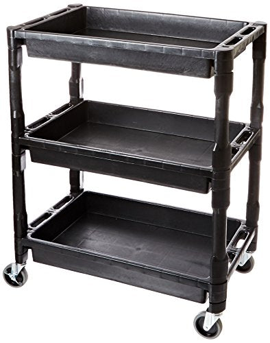 ATD Tools 7017 Heavy-Duty Plastic 3-Shelf Utility Cart - Proindustrialequipment