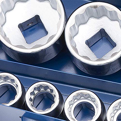 Jet 17-Piece 3/4-inch Drive Metric, Regular, 12 Point, Chrome Socket Set, 601406 - Sockets and Tools Set - Proindustrialequipment