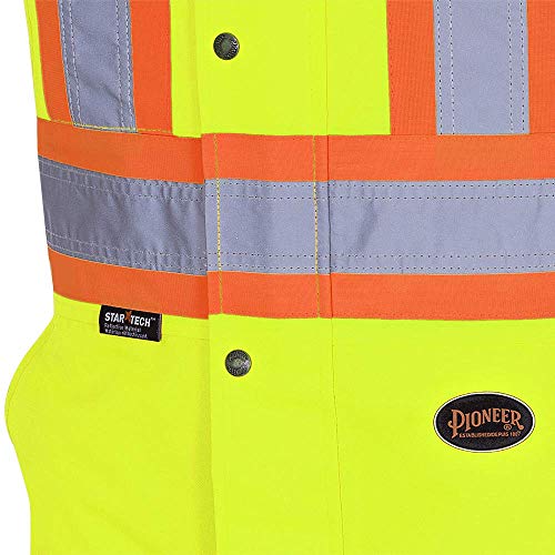 Pioneer V1120661-2XL Insulated Waterproof Work Overall - Easy Boot Access, Hi-Vis Bib Pants, Men, Green, 2XL - Clothing - Proindustrialequipment