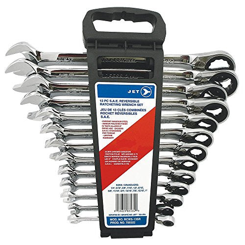 Jet 13-Piece Long S.A.E. Reversible Ratcheting Combination Wrench Set, 700322 - Wrenches - Proindustrialequipment