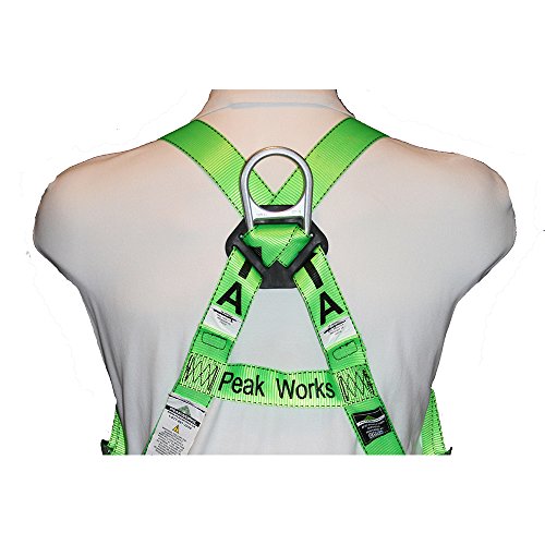 PeakWorks 1 D-Ring Contractor Series Fall Protection Full Body Safety Harness, CSA & ANSI Certified, Class A - Fall Arrest, V8002200 - Fall Protection - Proindustrialequipment