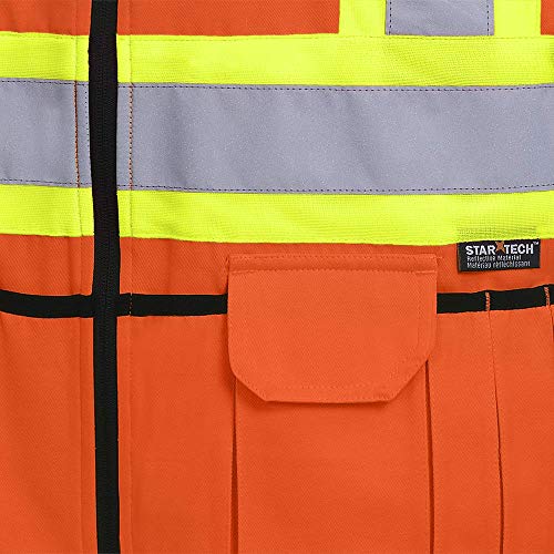 Pioneer V1022450-4XL Hi-Viz Reversible Insulated Safety Vest - Hi-Viz Orange, 4XL - Clothing - Proindustrialequipment