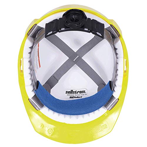 Sellstrom CSA Type 2 Class E Front Brim Hard Hat, 4-Point Suspension With Height Adjustments and Accessory Slots, High Visibility Yellow, S69360 - Fall Protection - Proindustrialequipment