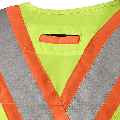 Pioneer Lightweight Durable Hi Vis Surveyor Safety Vest, Multi-Pocket, Snap Button, Yellow-Green, M, V1010140-M - Clothing - Proindustrialequipment