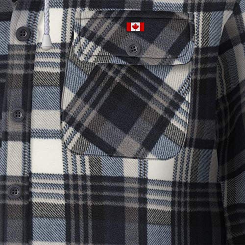 Pioneer V3080396-4XL Polar Fleece Work Shirt - Quilted Hooded, Blue-Grey Plaid, 4XL - Clothing - Proindustrialequipment