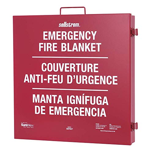 Sellstrom S97457 100% Fibreglass High-Temp Emergency Fire Blanket, Metal Storage Cabinet - Other - Proindustrialequipment