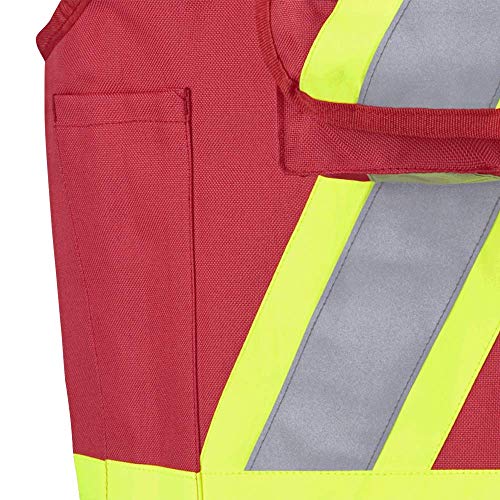 Pioneer CSA Heavy-Duty Reflective Surveyor Work Safety Vest, Radio Pocket and Pen Slots, Red, L, V1010510-L - Clothing - Proindustrialequipment