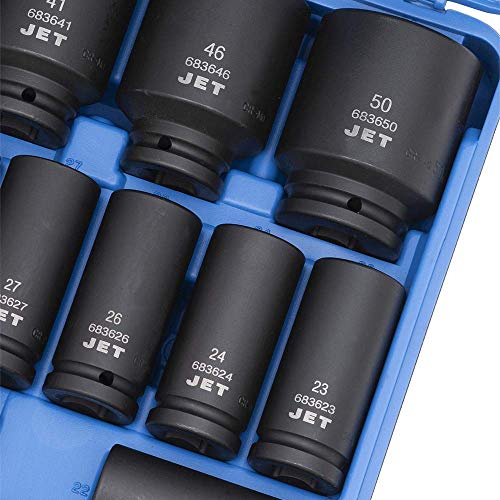 Jet 3/4-inch Drive, 17-Piece Deep Metric Professional Impact Socket Set, 6 Point, 610408 - Sockets and Tools Set - Proindustrialequipment