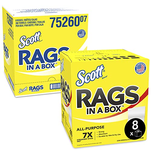 Scott Rags in a Box 75260 Blanco 10 x 12 200 por caja (caja de 8)