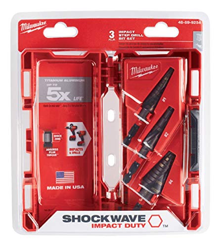 Milwaukee 48-89-9254 Juego de brocas escalonadas Shockwave Impact Duty (n.º 1, 2, 4)