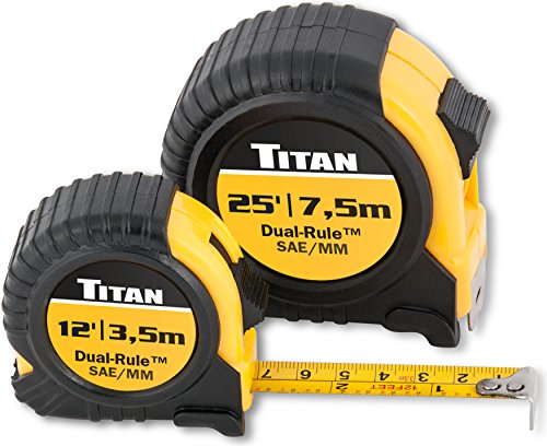 Titan 10903 Combo Juego de cinta métrica de doble regla, 2 piezas