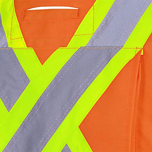 Pioneer Heavy-Duty Hi Vis Surveyor Safety Vest, 12 Pockets, Radio Strap, Orange, 3XL, V1010350-3XL - Clothing - Proindustrialequipment