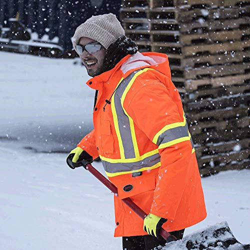 Pioneer Waterproof CSA High-Visibility Winter Safety Parka, 28Âº C Insulation, Multi-Pockets & Lightweight, Orange, 3XL - Clothing - Proindustrialequipment