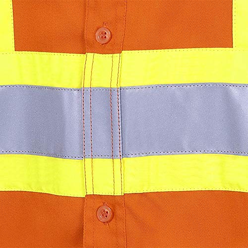 Pioneer CSA 100% Cotton Lightweight High Visibility Work Safety Shirt, Ultra-Cool, Orange, 3XL, V2120510-3XL - Clothing - Proindustrialequipment