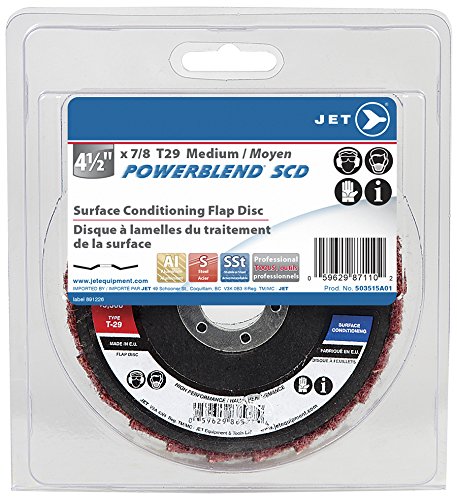 Jet 503515 - A01 4-1/2 X 7/8 Medium Powerblend Scd T29 Surface Conditioning Flap Disc-Clamshell Package - Brushes and Discs - Proindustrialequipment