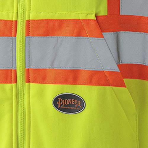 Pioneer V1060560-3XL High Visibility Safety Hoodie, Micro Fleece, Yellow-Green, 3XL - Clothing - Proindustrialequipment