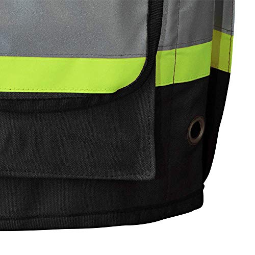 Pioneer Construction Reflective Surveyor Vest, 10 Pockets, Harness D-Ring Slot, Black, 3XL, V1010670-3XL - Clothing - Proindustrialequipment