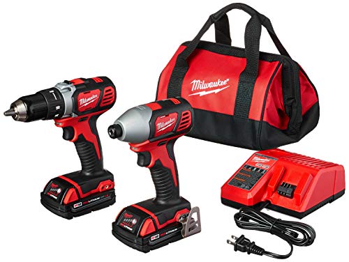 Milwaukee 2691-22 Kit combiné perceuse compacte et visseuse à percussion 18 V