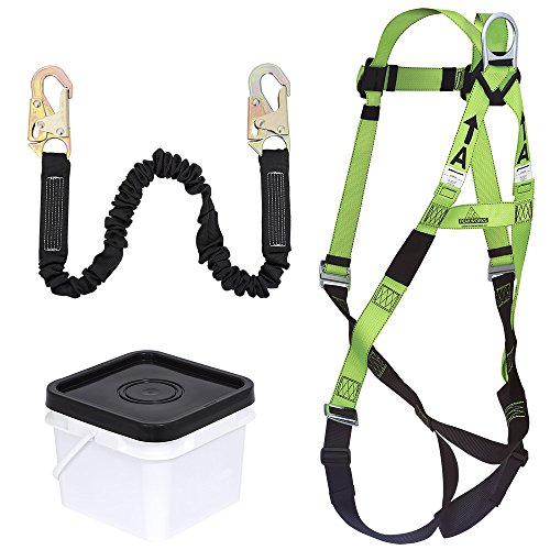 PeakWorks CSA Fall Arrest Kit - 6' SP Shock Absorbing Lanyard With Snap & Form Hooks And 3-Point Adjustable Safety Harness , V8253026 - Fall Protection - Proindustrialequipment