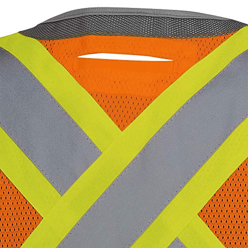 Pioneer High Visibility Surveyor Safety Vest, Mesh Back - Front Zipper, Orange, XL, V1010250-XL - Clothing - Proindustrialequipment