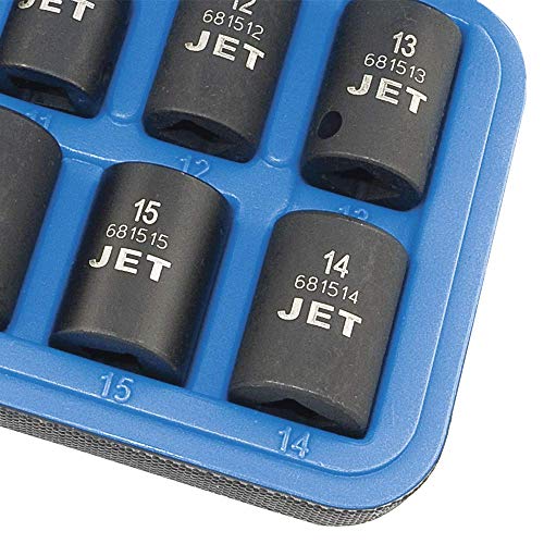 Jet 3/8-inch Drive, 13-Piece Regular Metric Professional Impact Socket Set, 6 Point, 610217 - Sockets and Tools Set - Proindustrialequipment