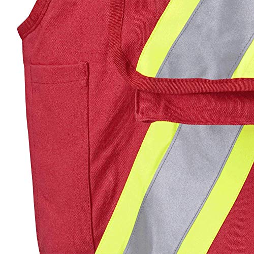 Pioneer Construction Reflective Surveyor Vest, 10 Pockets, Harness D-Ring Slot, Red, 3XL, V1010610-3XL - Clothing - Proindustrialequipment