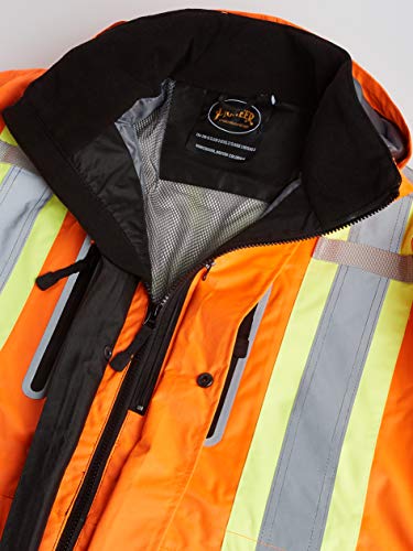 Pioneer V1130150-S Premium High Visibility Safety Jacket-Waterproof, Orange, Small - Clothing - Proindustrialequipment