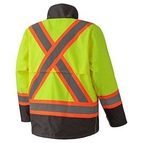 Pioneer V1200260-2XL Heavy-Duty Waterproof Reflective Safety Jacket, Multiple Ventilation Panels, Green, 2XL - Clothing - Proindustrialequipment