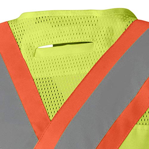 Pioneer High Visibility 5 Point Tear-Away Surveyor Safety Vest, Extra-Long Back, Yellow-Green, L, V1010860-L - Clothing - Proindustrialequipment