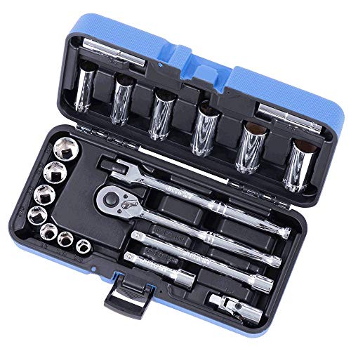 Jet 21-Piece 3/8-inch Drive SAE, 6 Point, Ratchet Wrench Chrome Socket Set, 600229 - Sockets and Tools Set - Proindustrialequipment