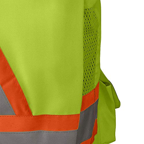 Pioneer Lightweight Durable Hi Vis Surveyor Safety Vest, Multi-Pocket, Snap Button, Yellow-Green, M, V1010140-M - Clothing - Proindustrialequipment