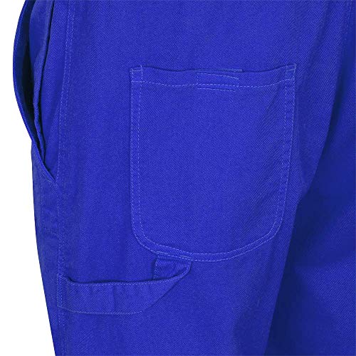 Pioneer FR 7-Pocket Overall Bib Work Pants, Premium Cotton & Nylon Blend, Reflective Stripes, Blue, L, V2540450-L - Clothing - Proindustrialequipment