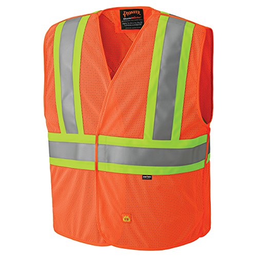 Pioneer FR High Visibility Breathable Tear-Away Safety Vest, Adjustable Size, Orange, 2/3XL, V2510850-2/3XL - Clothing - Proindustrialequipment