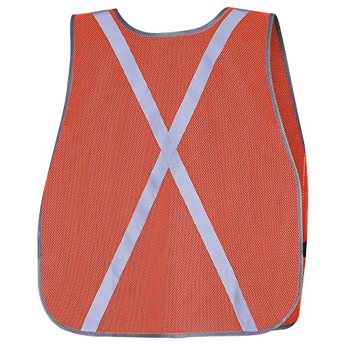 Pioneer 10-Pack Basic Mesh Safety Vest with Reflective Tape, Hook & Loop Front Closure, Orange, Universal, V1030750-O/S - Clothing - Proindustrialequipment