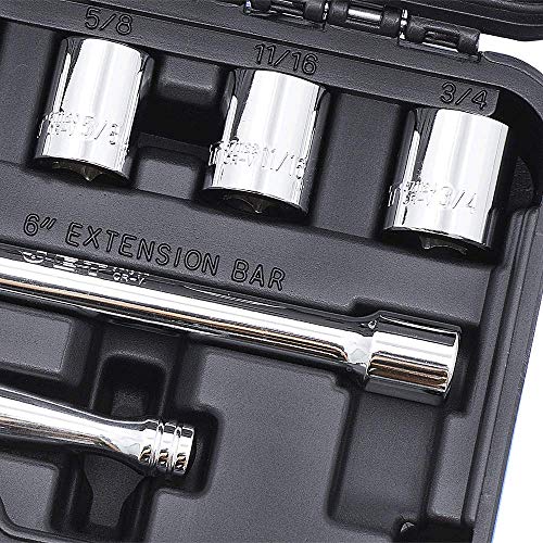 Jet 11-Piece 3/8-inch Drive SAE, 6 Point, Ratchet Wrench Chrome Socket Set, 600223 - Sockets and Tools Set - Proindustrialequipment