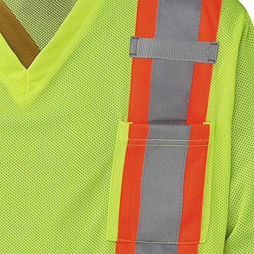 Pioneer Construction Quick-Dry Mesh High Visibility Work Safety Long Sleeve Shirt, Yellow/Green, 2XL, V1050960-2XL - Clothing - Proindustrialequipment
