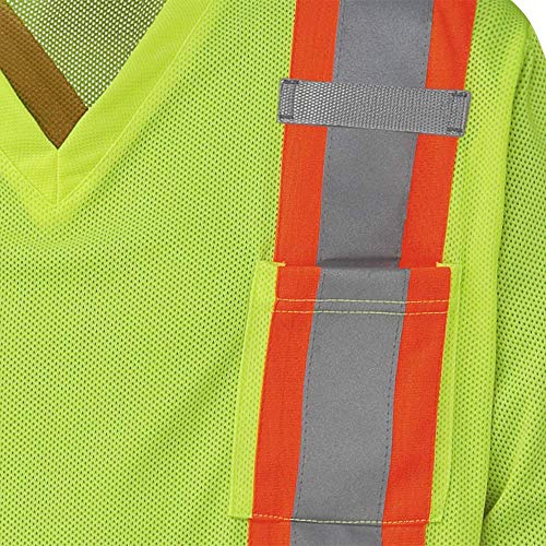 Pioneer Construction Quick-Dry Mesh High Visibility Work Safety Long Sleeve Shirt, Yellow/Green, 4XL, V1050960-4XL - Clothing - Proindustrialequipment