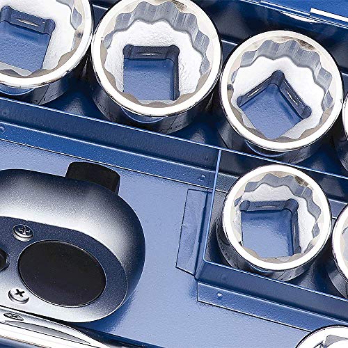 Jet 17-Piece 1-inch Drive SAE, 12 Point, Ratchet Wrench Chrome Socket Set, 600505 - Sockets and Tools Set - Proindustrialequipment