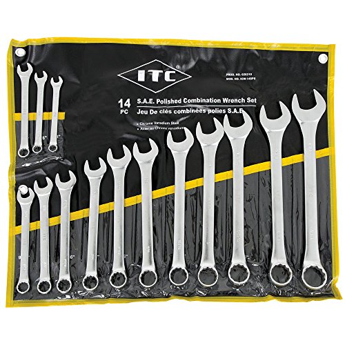 ITC Professional 14-Piece S.A.E. Polished Combination Wrench Set, 20210 - Wrenches - Proindustrialequipment