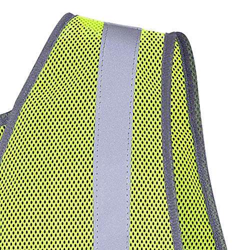 Pioneer 10-Pack Basic Mesh Safety Vest with Reflective Tape, Hook & Loop Front Closure, Yellow/Green, Universal, V1030760-O/S - Clothing - Proindustrialequipment