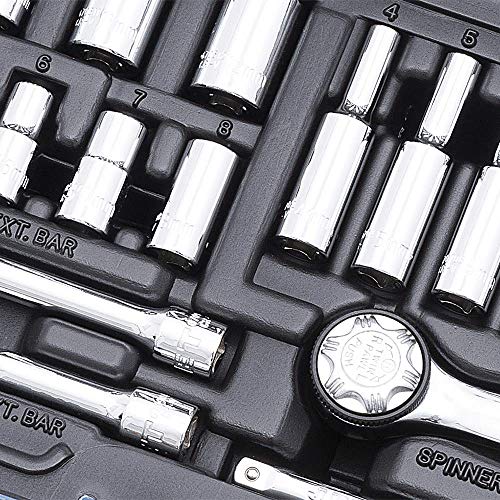 Jet 42-Piece 1/4-inch Drive SAE/Metric, 6 Point, Ratchet Wrench Chrome Socket Set, 600125 - Sockets and Tools Set - Proindustrialequipment