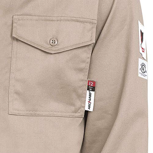 Pioneer Flame Resistant Adjustable Wrist Button-Down Safety Shirt, Cotton-Nylon Blend, Orange, 4XL, V2540460-4XL - Clothing - Proindustrialequipment