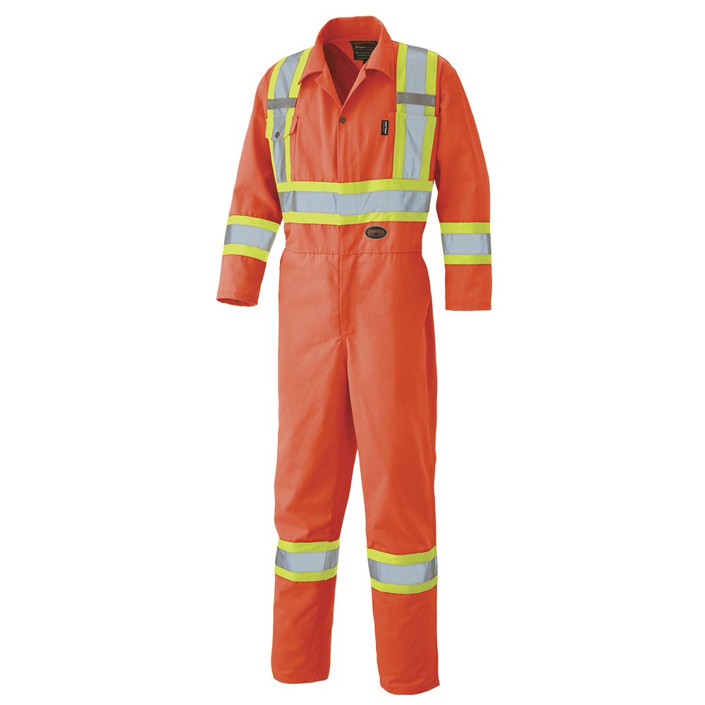 Pioneer HI-VIZ SFTY COVERALLS - POLY/COTTON TWILL - LEG ZIPPERS - TALL - HV ORANGE - XL - Clothing - Proindustrialequipment