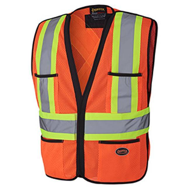 Pack of 5 Pioneer 6926 Safety Tear-Away Vest - Hi-Viz Orange - Proindustrialequipment